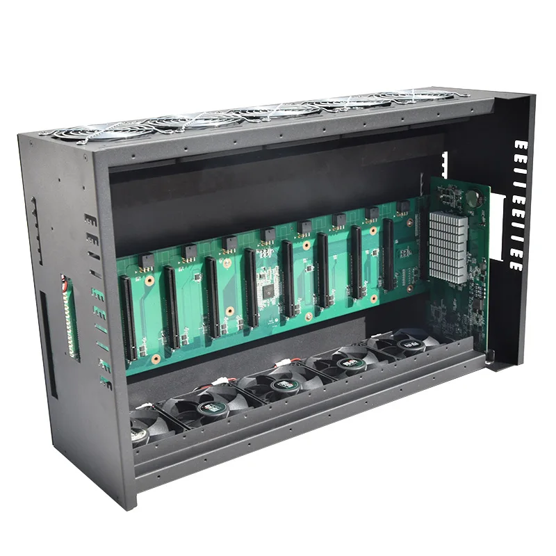 9GPU crypto algorithm mining rig case usb miner machine frame btc ethereum mmcoin sever rack19 chassis video card RX470 rx570