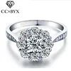 Cut Price White Gold Color Flower Wedding Rings Silver Color Vintage Engagement Rings For Women 32368716130
