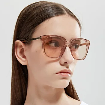 

Trend new ladies sunglasses fashion personality big Square border men's glasses multicolor Famous design UV famous brand