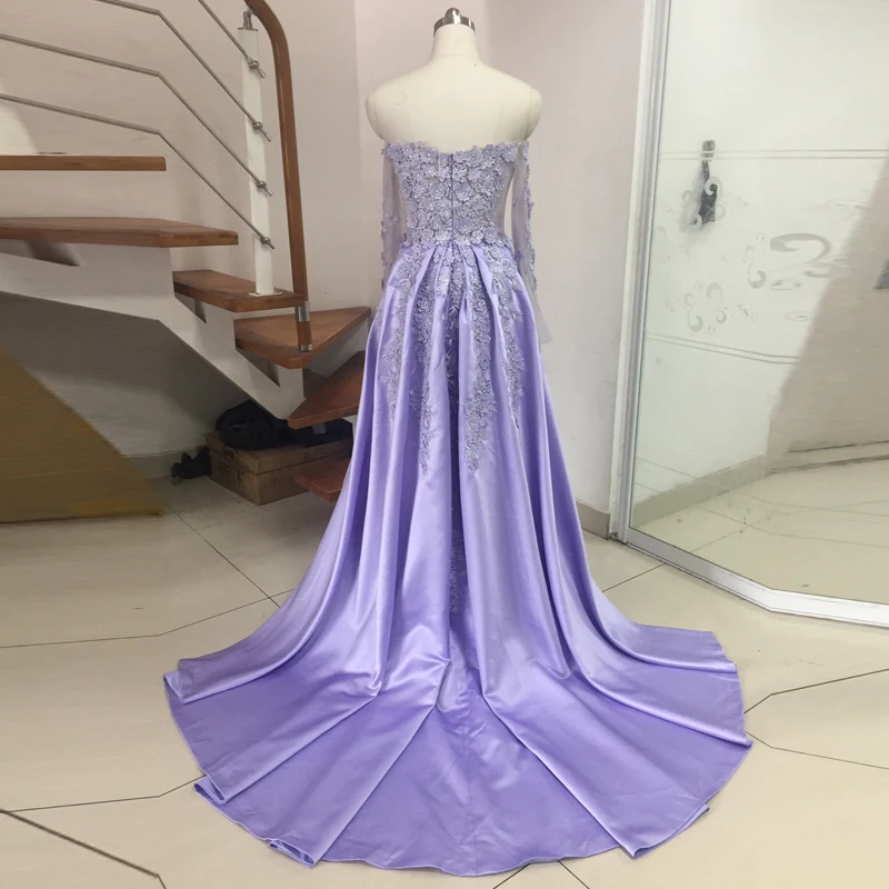 Overskirt Вечерние платья Русалка с открытыми плечами формальное платье с рукавами 3D аппликация Тюль бисером длинное платье для выпускного