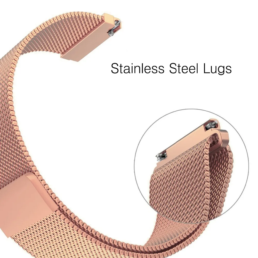 Baaletc For Fitbit Versa Replacement Band Metal Milanese Stainless Steel Straps Smart Watch Band for Fitbit Versa Rose Gold (3)