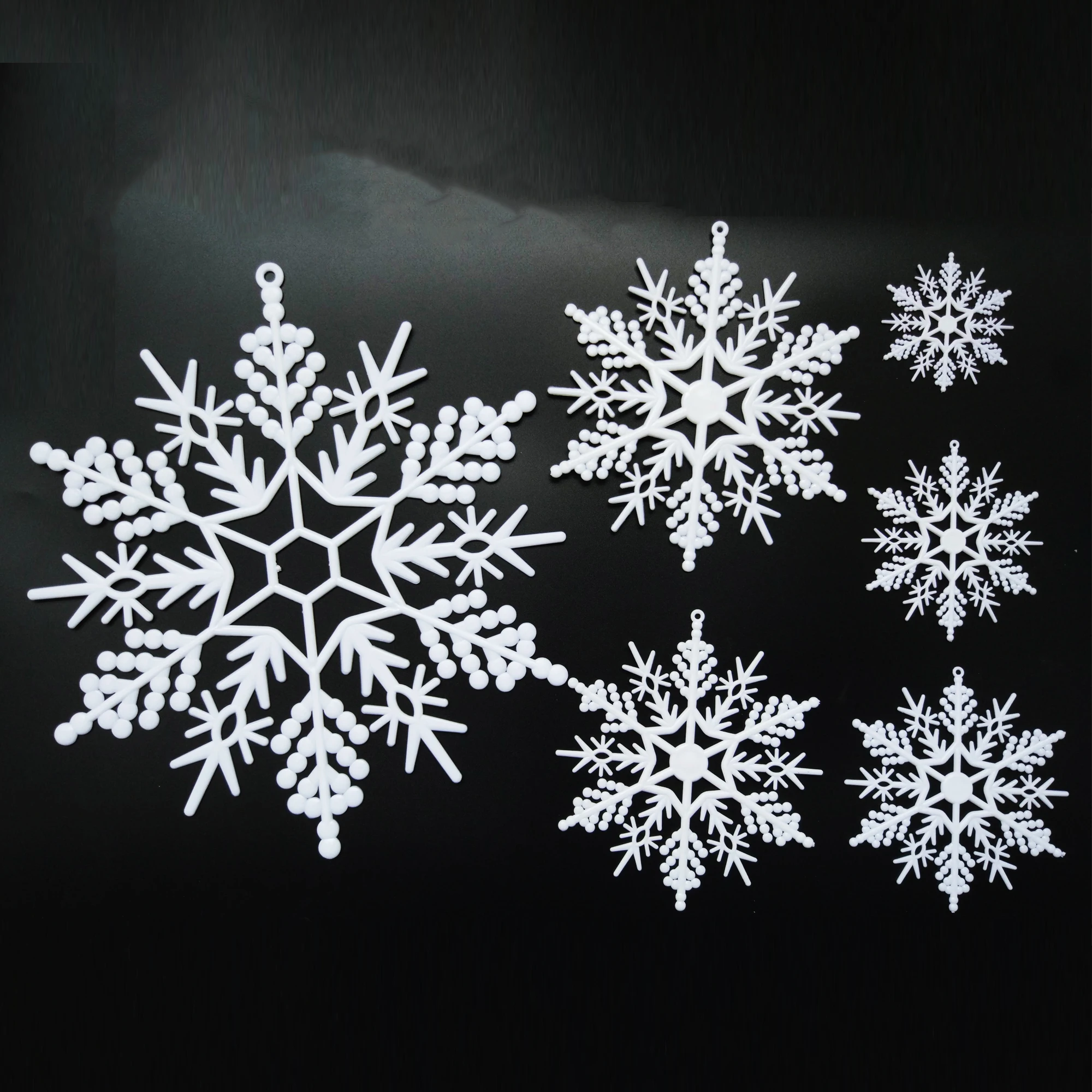 1 комплект 7,5 см до 30 см новогодняя елка орнамент замороженная Подвеска для вечеринок Свадебные украшения Новогодний белый порошок пластиковая Снежинка - Цвет: Pure White