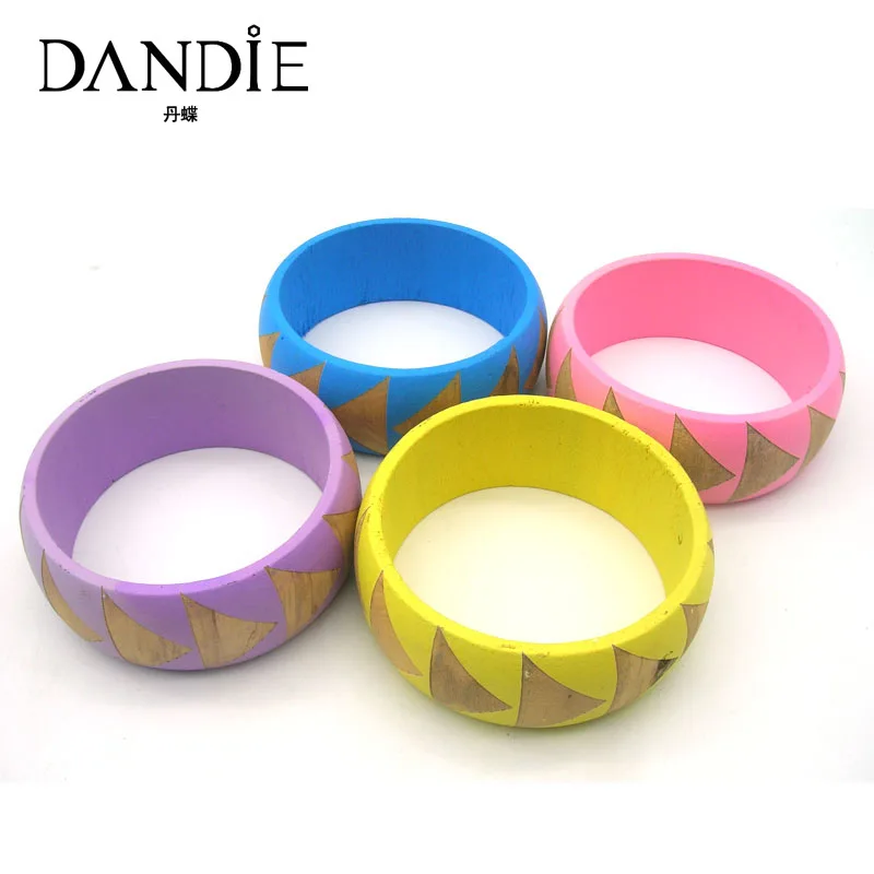 

Dandie Fashion Wood Pink Purple Blue Yellow Bracelets, Fit For A Woman's Daily Wear