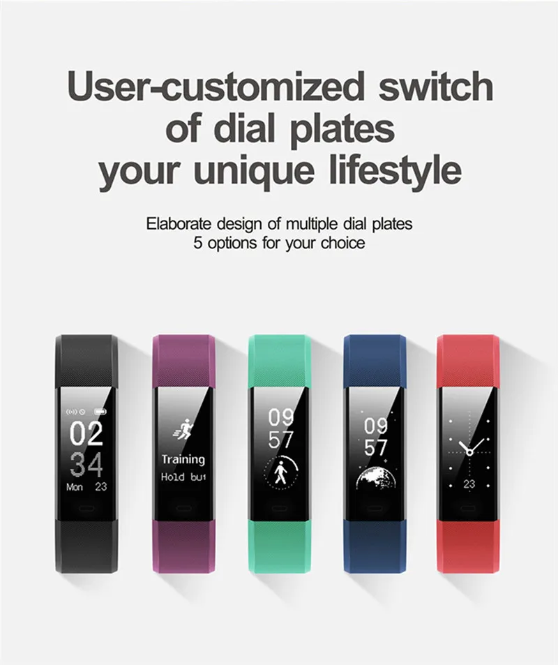 Fashion Smart Watch Dynamic Heart Rate Monitor Multiple Sport Pedometer for iOS Android Breathe Guide Remote Camera APP Download (1)