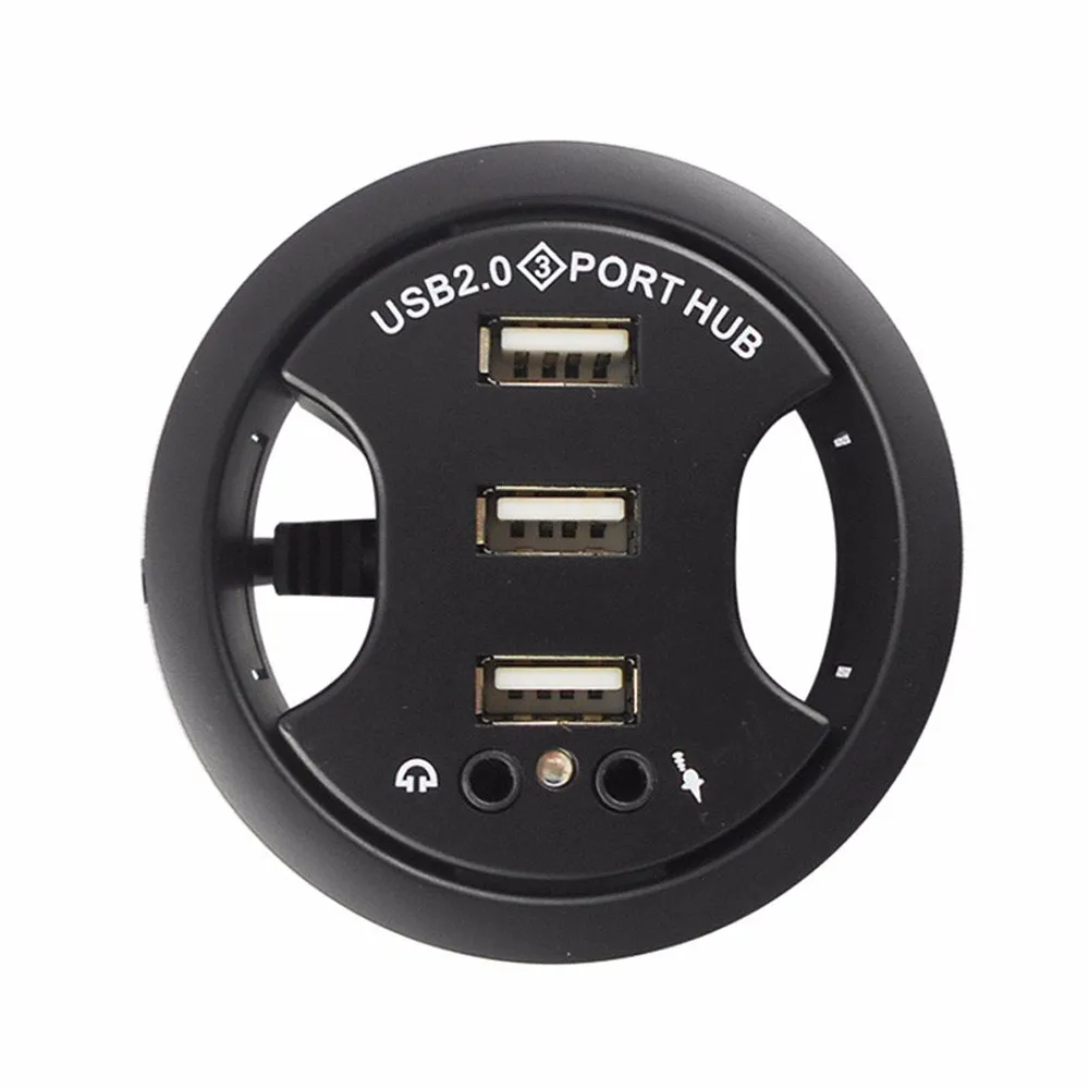 Ouhaobin крепление в столе 3/4 порт концентратор USB 2 0 3 адаптер и внешний стерео