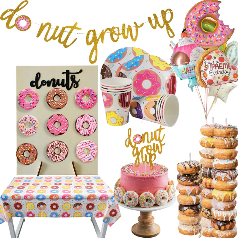 

Cyuan Donut Grow Up Theme Party Supplies Birthday Donut Theme Baby Shower Donut Wall Stand Display Board One Birthday Supplies