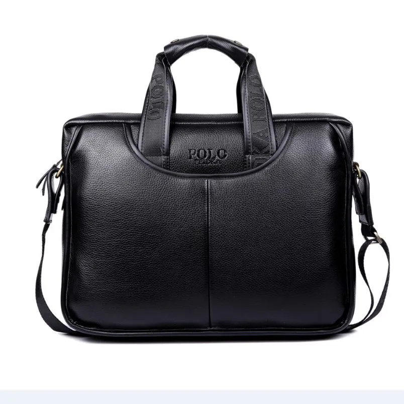 

Leather Solid Color Business Men 'S handbag Messenger Laptop Bag Private Custom 2017 New Style Men's Business Bag Fashion Genuin