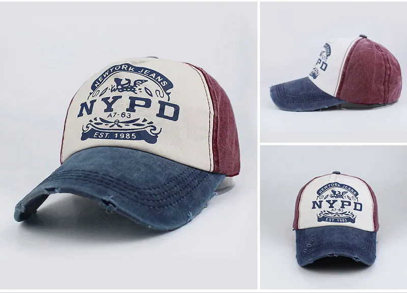 Отдых мыть ретро Бейсбол Кепки nypd модные Бейсбол Кепки Snapback Hat Кепки Для мужчин Для женщин Повседневное Регулируемый Шапки Bone горра 2018