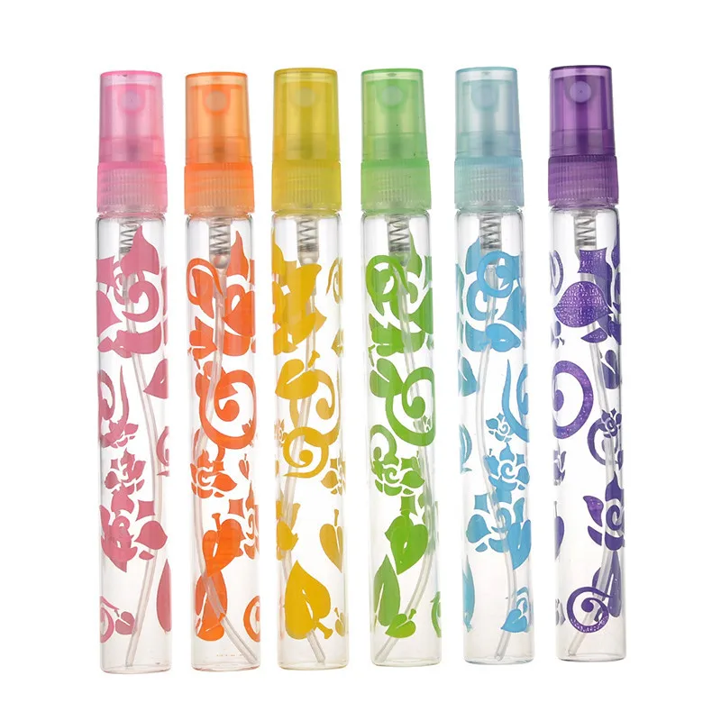 6PCSlot Refillable Rose Crystal Cut Glass10ml Spray Perfume Points Bottling Travel Portable Empty Makeup Atomizers Containers 