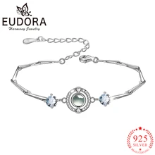 Eudora Настоящее серебро 925 проба 100 язык i love you Браслет AAA циркониевые браслеты модные ювелирные изделия для женщин романтический подарок