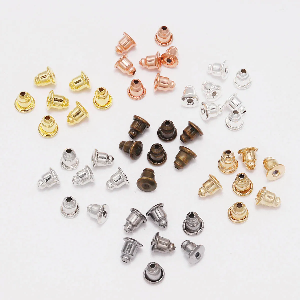 

Wholesale 200pcs 5*6mm Earring Studs Backs Stopper Ear Findings DIY Blocked Caps Earring Backs Stoppers Ear Accessories Supplies