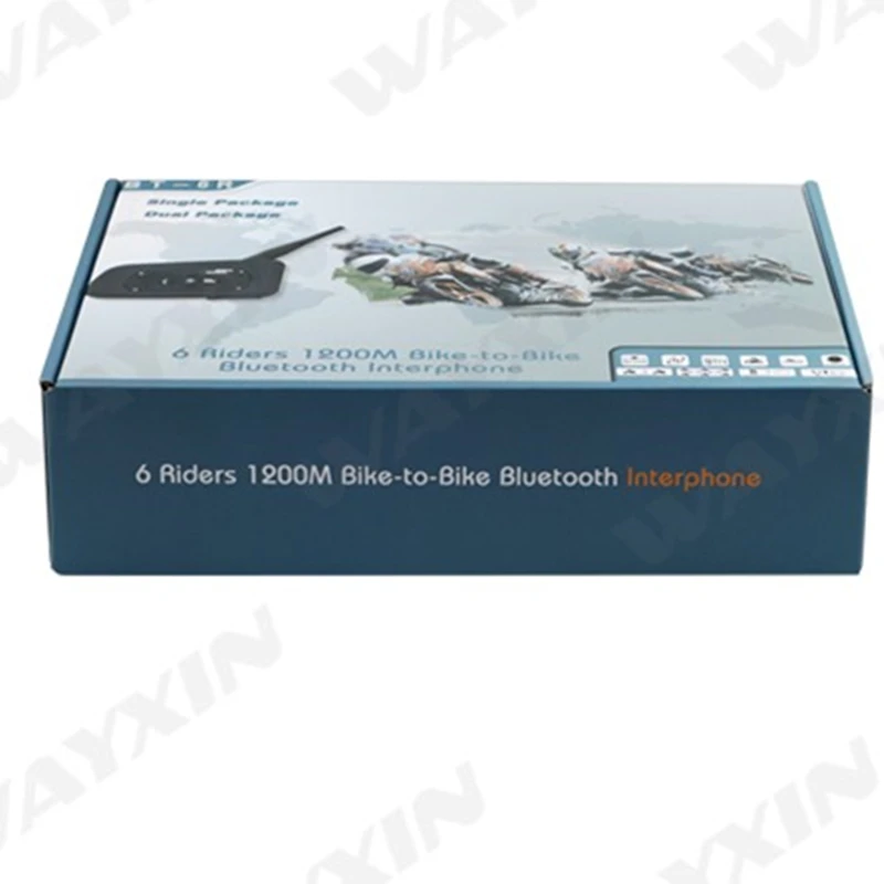 

2018 New 2PCS 1200m Bluetooth Intercom Headset 6 Riders Handsfree V6 Waterproof Motorcycle Interphone Support Stereo Music/audio