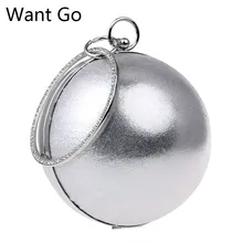 Want Go/Лидер продаж; женские клатчи для боулинга; Модные женские вечерние сумки на запястье; однотонные вечерние сумки в форме шарика; сумки через плечо