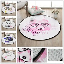 Модный коврик с рисунком животных из мультфильмов, круглый коврик для двери, современный стиль, нескользящий коврик, ковер, коврики для гостиной, детская комната, Декор, коврики