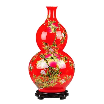 

Traditional Chinese Antique Enamel Ceramic Big Floor Vase 61cm Height Large Porcelain Gourd Decoration Vase