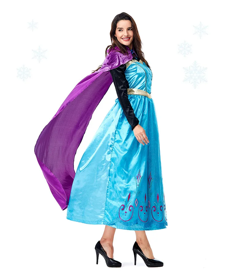 2018 Белоснежка костюм взрослая Эльза Анна маскарадные костюмы для взрослых принцесса Анна платье es Рождественская вечеринка Принцесса