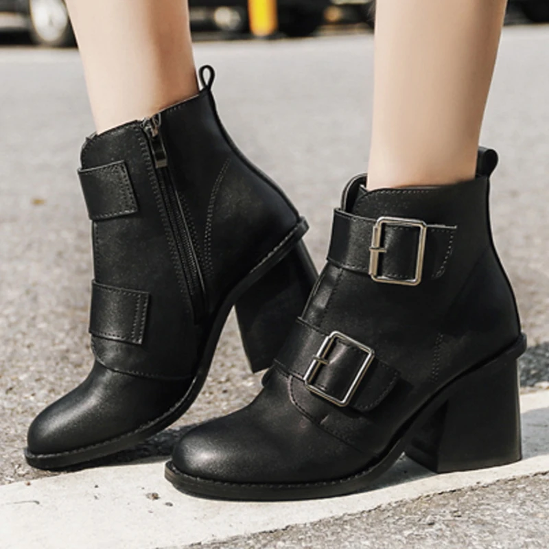 womens round toe ankle boots