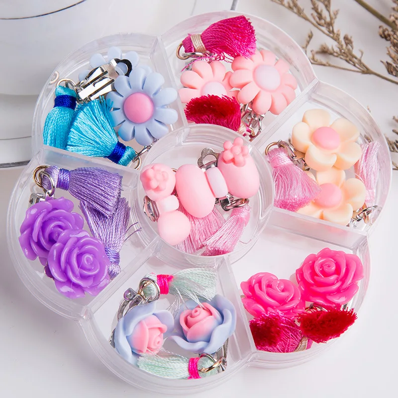 

Lovely Cartoon crystal children jewelry baby girl Earrings, no earrings pendants ear clips false earrings girls' ring gifts.