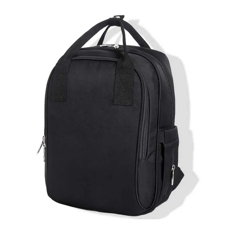 Простая модная однотонная сумка для ухода за ребенком для беременных женщин сумка для клюшек большая емкость сумка для подгузников Многофункциональный Водонепроницаемый рюкзак для путешествий - Цвет: black