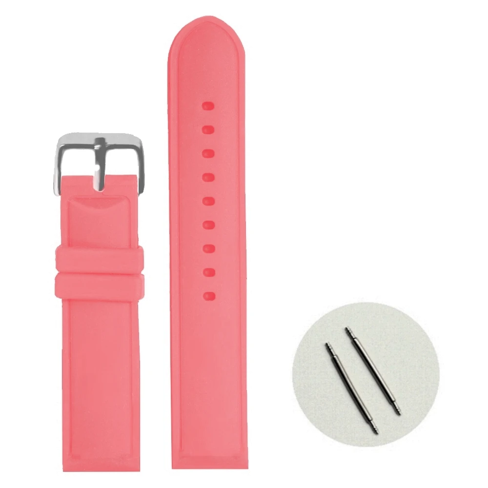 

20mm Lovely Pink Color Silicone Jelly Rubber Ladies Girls Fashion Watch Band Strap WB1087B20JB