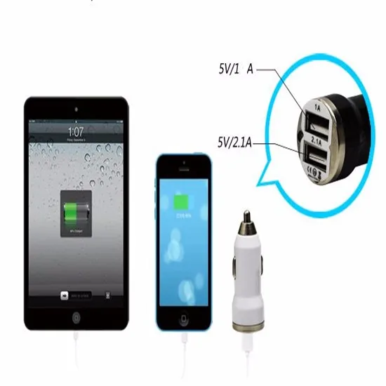 Winangelove 1000 шт./лот Мини Пуля 2.1A+ 1A на 2-портный dual usb портами для автомобильного зарядного устройства usb для iphone 5 5s 6 6s 7 для samsung s7 s6