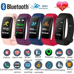Bluetooth Smart Браслет Цвет экран F64HR сердечного ритма мониторы приборы для измерения артериального давления фитнес трекер водонепроница