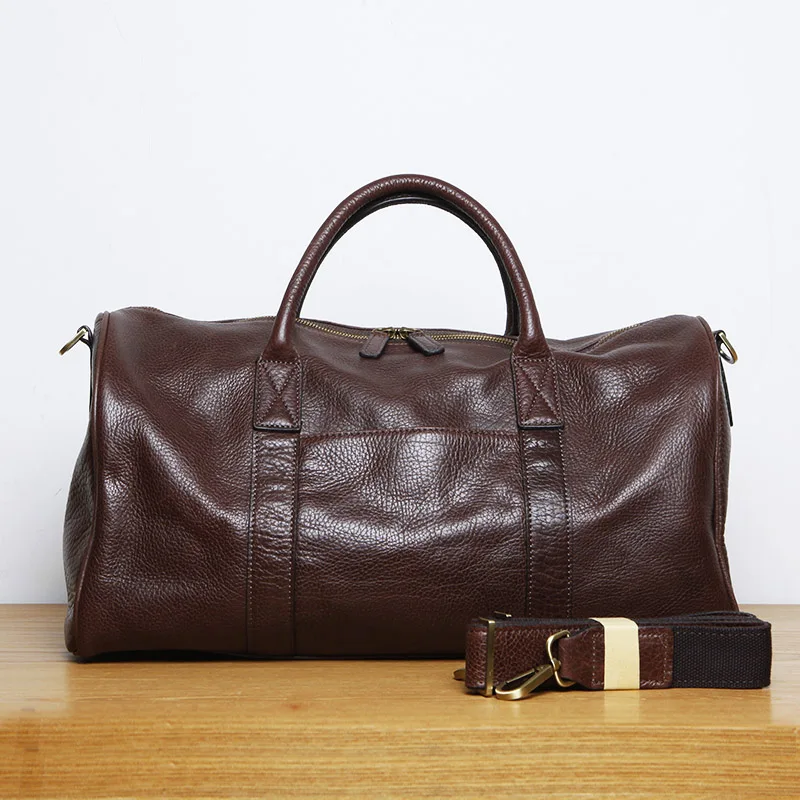 LANSPACE men's leathe travel bag fashion leather luggage fashion large size handbag 3