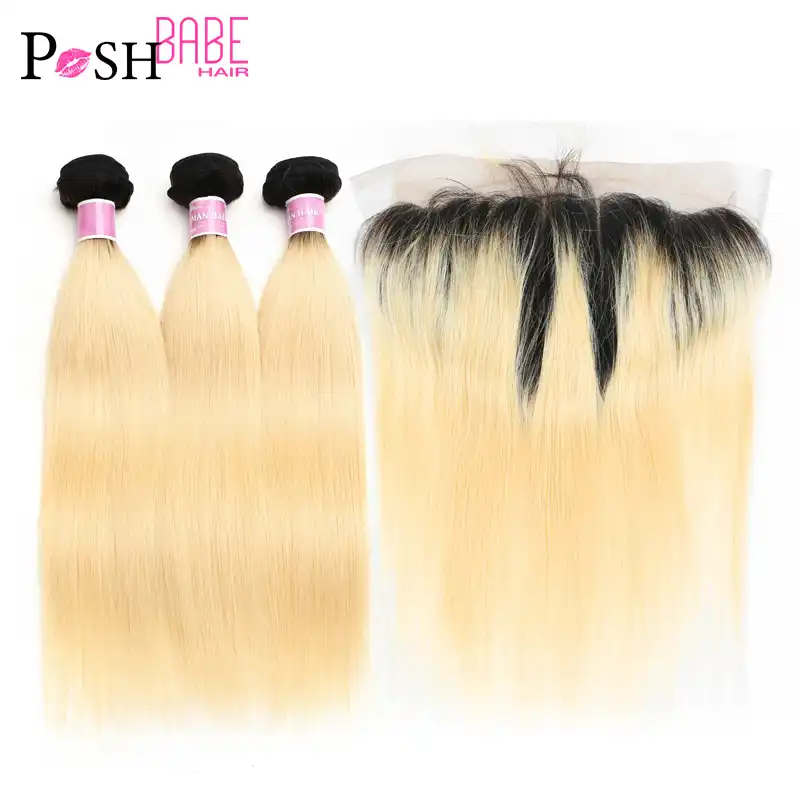 Posh Babe 1b 613 Honey Blonde Ombre Colored Weave Brazilian