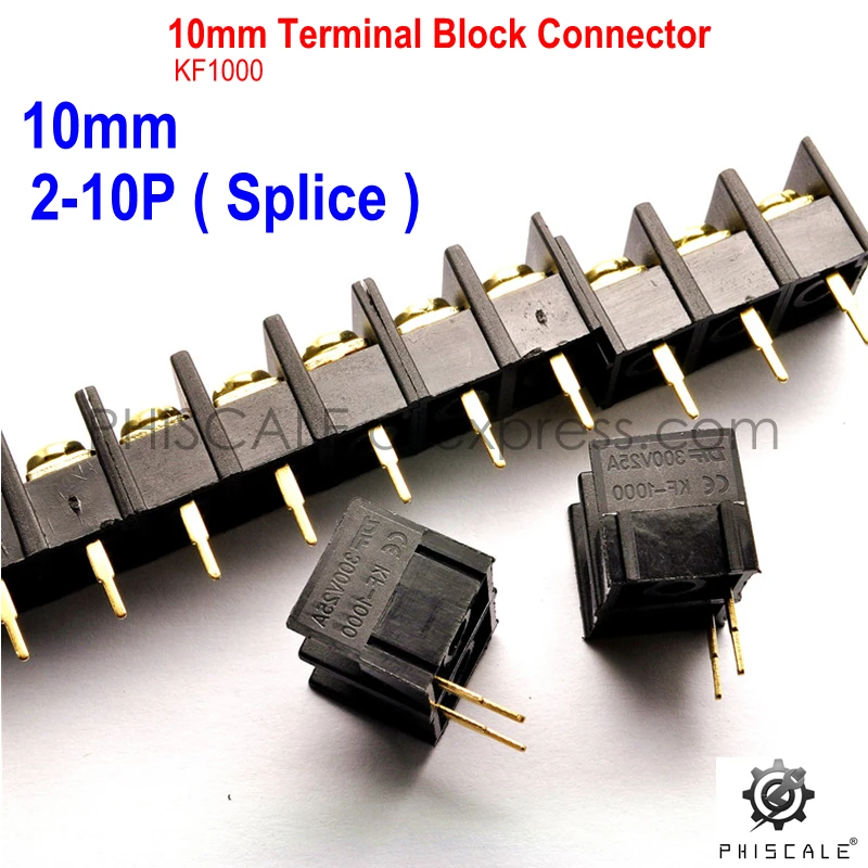 PHISCALE KF/DG1000 2-10Pin 10 мм коннектор клеммной колодки 300 в 25 А 2/3/4/5/6/7/8/9/10/штырь |