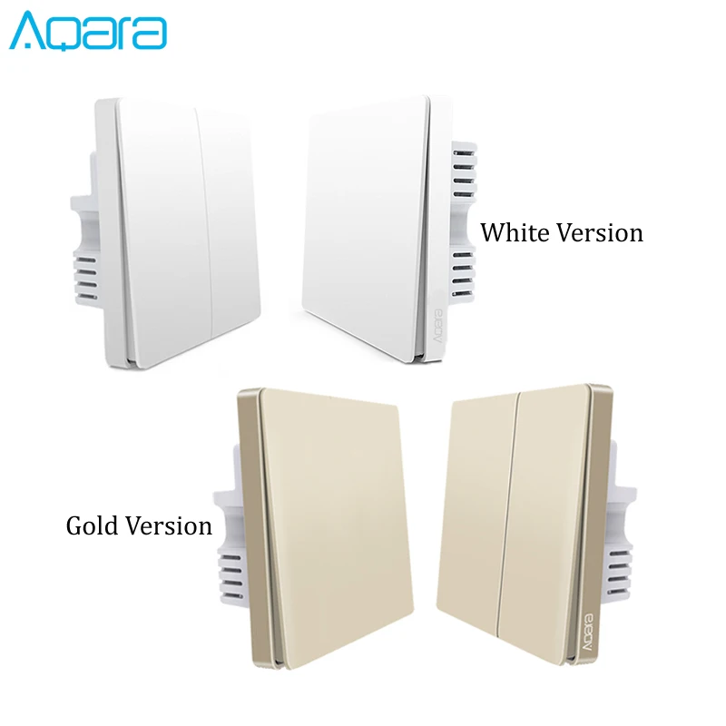 Обновленная версия настенный выключатель Xiaomi Aqara Золотой Смарт ZigBee Zero Line Fire Wire Light