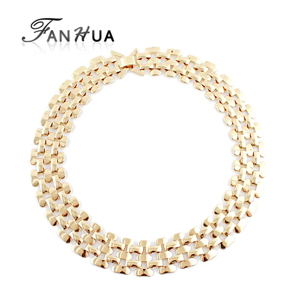 FANHUA Hot Sale Rock Style Silver Color Bronze Color Gold Color Chain