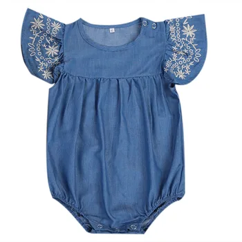 

Pudcoco Fashion Newborn Baby Gir lClothes Denim Embroidery Romper Jumpsuit Outfits Sunsuit Clothes 0-2Y
