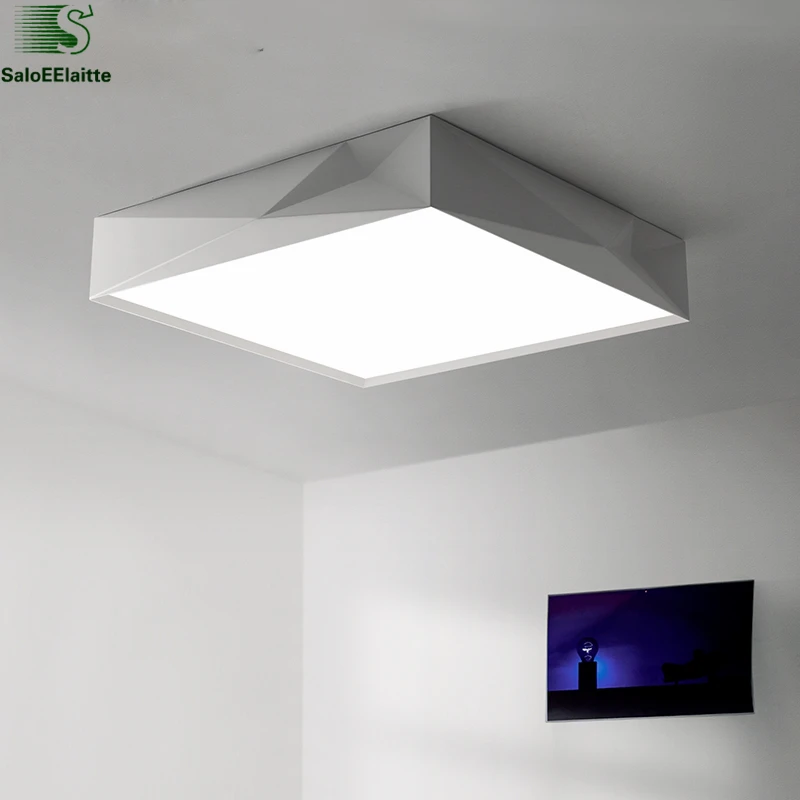 

Minimalism Geometric Square Metal Dimmable Lustre Led Ceiling Light Study Room Modern Led Ceiling Lamp Fixture Indoor Lighting