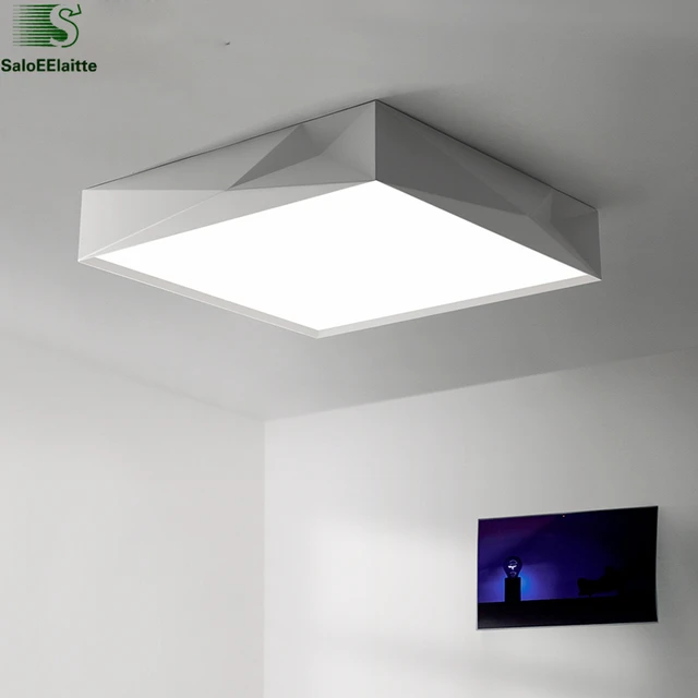 Aliexpress Minimalism Geometric Square Metal Dimmable Minimalism Geometric Square Metal Dimmable Re Led Ceiling Light Study Room Modern Lamp Fixture Indoor Lighting