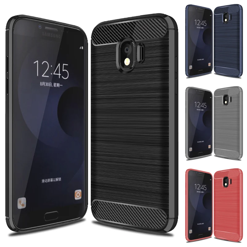 Для Samsung Galaxy J4 2018 Plus чехол из углеродного волокна бампер Прочный противоударный