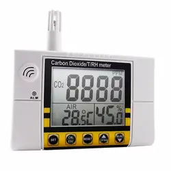 Углекислого газа/Температура/Влажность воздуха качество Мониторы метр пробка в стену 0 ~ 2000ppm диапазон co2 детектор с тревогой