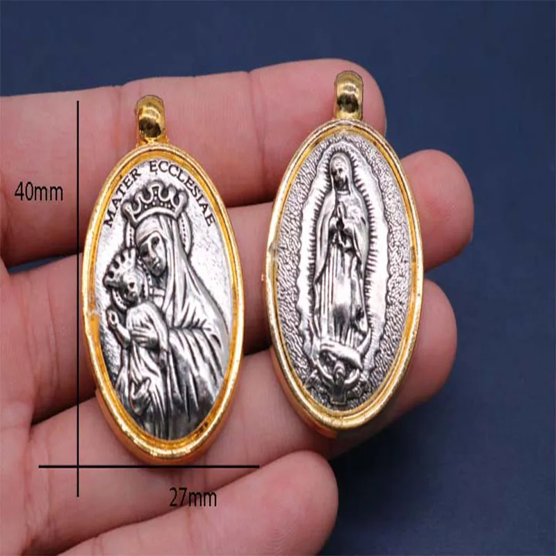 

20 pieces / religious gold Guadalupe Madonna Medal, Golden Santa Ana's Marvel Medal.