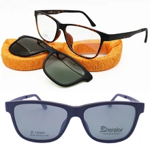 016 ULTEM квадратной формы оптические очки Рамка с megnatic клип на съемные поляризованные солнцезащитные очки линзы