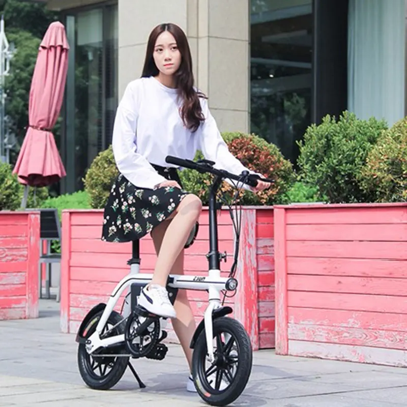 Discount Folding Electric Bicycle Adult 12 Inch 21 Speed 48V Lithium Battery 240W Power Battery Car Mini Generation Pedal Electric Car 5