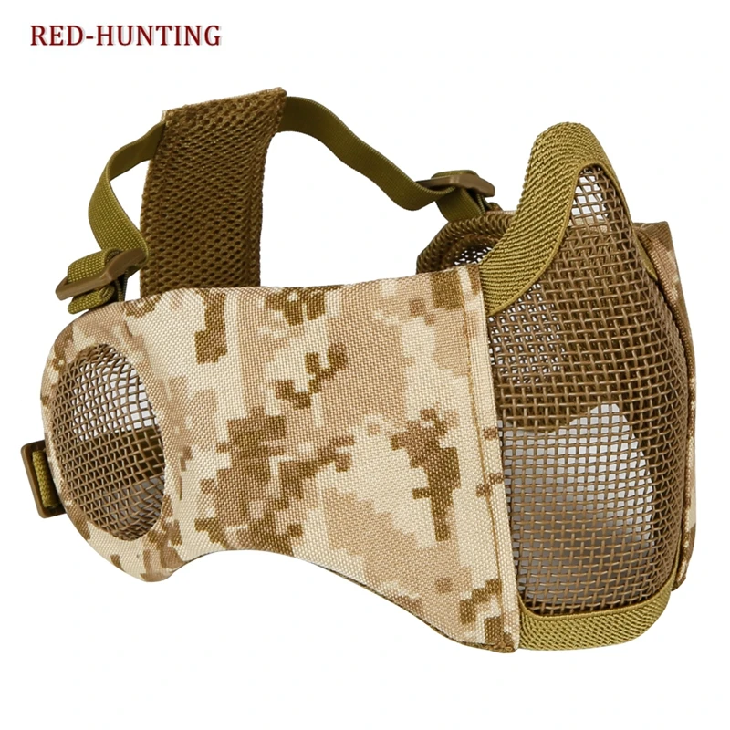 Paintball Mask Outdoor Sport Tactical Mask Protective Strike Metal Mesh Airsoft Half Face Tactical CS