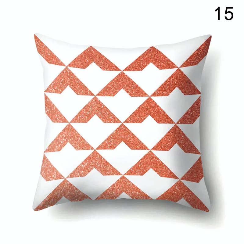 Полиэфирный коралловый оранжевый чехол для подушки с геометрическим рисунком для дивана кресла автомобиля офиса WXV - Цвет: 15