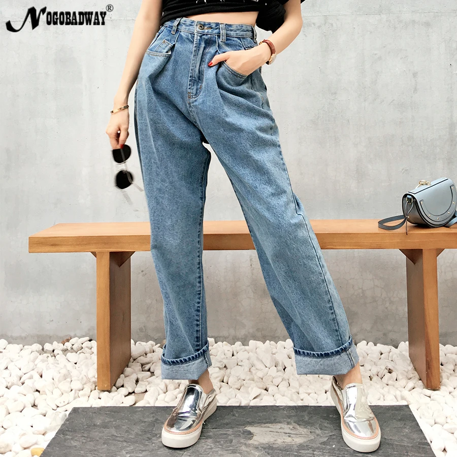 

Boyfriend jeans woman wide leg denim pants high waist jeans femme loose blue trousers for women casual vintage bottom winter new