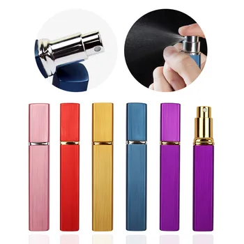 

12ml 6 Color Refillable Mini Aluminum Perfume Atomizer Pump Spray Empty Glass Parfum Bottle For Traveler Cosmetic Container