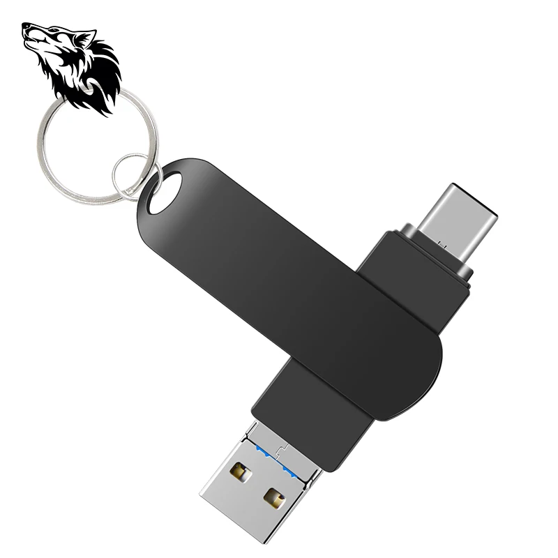 Ключ USB потрясающий 3 в 1 флеш-накопитель 8 ГБ 16 ГБ 32 ГБ 64 Гб 128 ГБ USB флэш-накопитель высокоскоростной Флешка для iphone/Android/PC - Цвет: gray