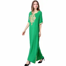 Muslim Women long sleeve long dress islamic clothing kaftan caftan moroccan maxi / long Abaya turkish ethnic dress hijab style