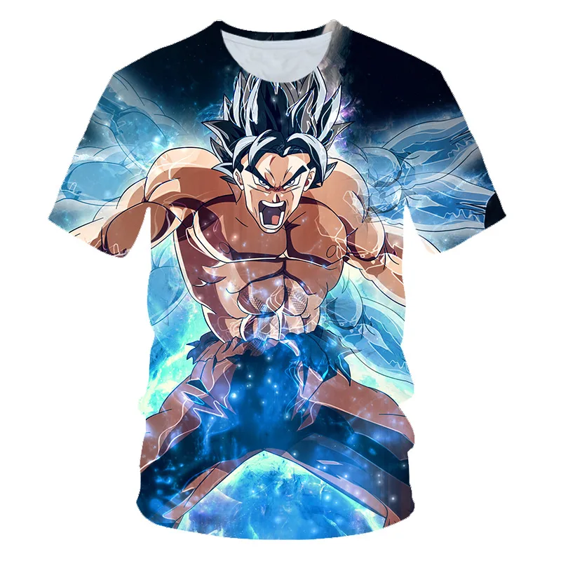 Новинка, Мужская 3D футболка, Dragon Ball Z Ultra Instinct Goku Super Saiyan God Blue, летняя футболка с принтом "Вегета", размер 6XL - Цвет: PT-248