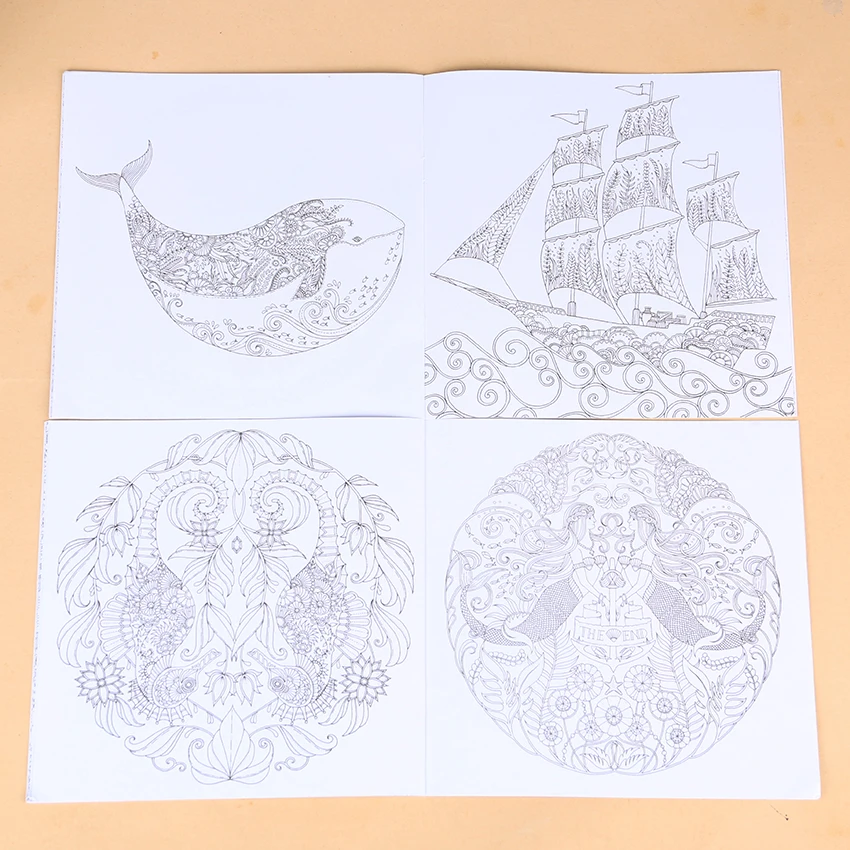 1 PC 24 Pages English Edition Lost Ocean Inky Coloring Book for Kids Adult Relieve Stress Kill Time Graffiti Drawing Art Books 1 PC 24 Pages English Edition Lost Ocean Inky Coloring Book for Kids Adult Relieve Stress Kill Time Graffiti Drawing Art Books