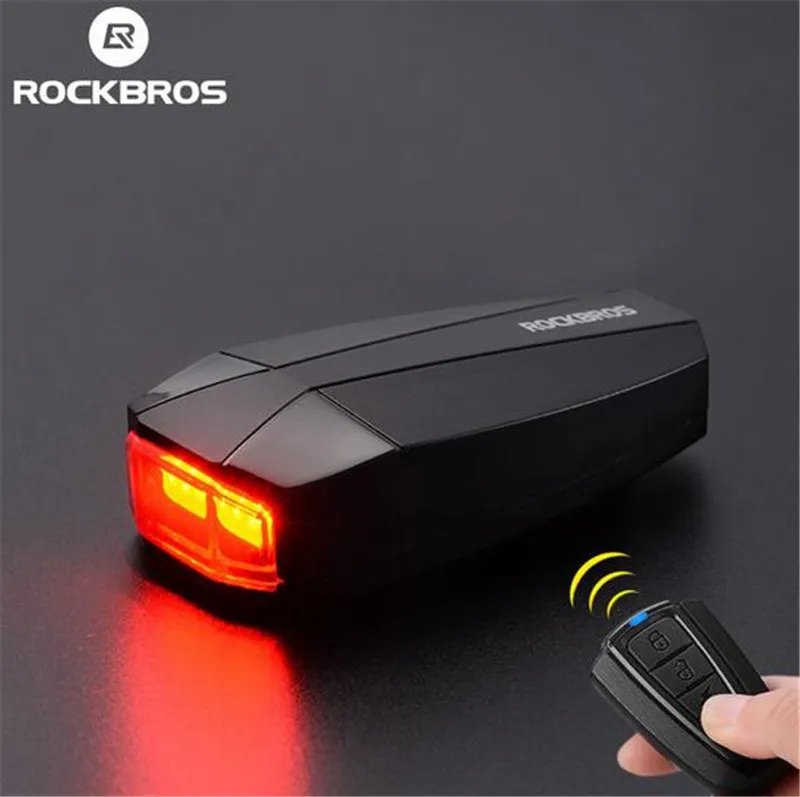 

ROCKBROS Anti Theft Bicycle Light Smart Taillight Burglar Alarm Romote Control Shock Sensor Safe Flash Light Cycling Equipment