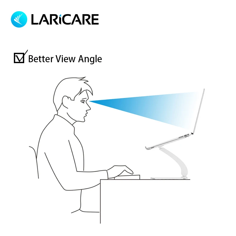 LariCare алюминиевый сплав Регулируемая по высоте подставка для ноутбука, подставка для планшета для IPad Surface Pro. Поддержка всех ноутбуков и планшетов