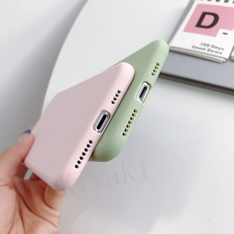 Однотонные Силиконовые чехлы на заднюю крышку для iphone XR X XS Max 11 Pro 6 6S 7 8 Plus 5 5s SE